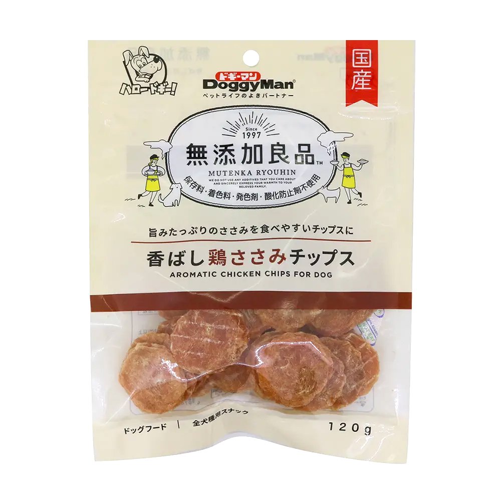 無添加良品　香ばし鶏ささみチップス　１２０ｇX６袋　ドッグフード　おやつ　国産　ＣＲＣ45―14―38―03―00