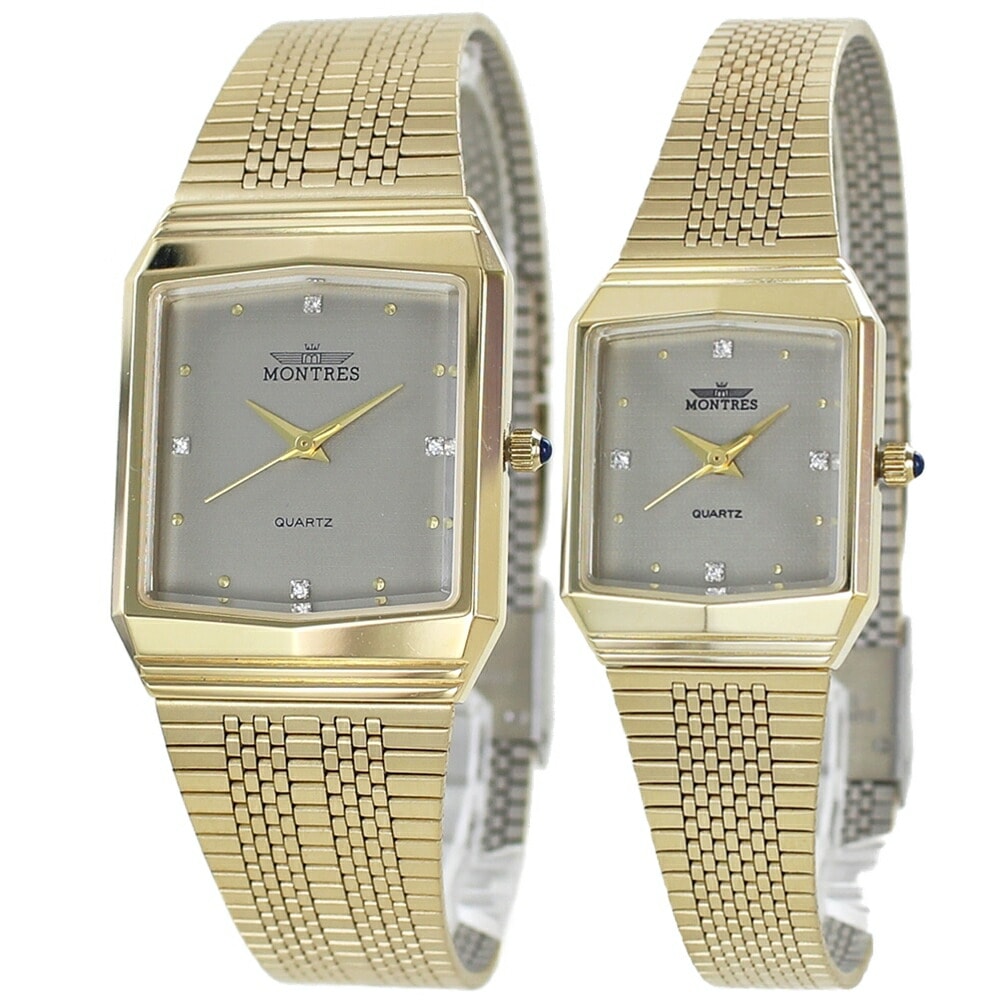 モントレス ペアウォッチ ペア腕時計 スクエア エレガント 金 時計 腕時計 手表 ペア 大人 カップル お揃い プレゼント 両親 夫婦 誕生日 結婚式 結婚記念日 おしゃれ ペアギフト プレゼント 13,728円