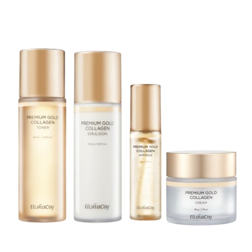 [1 + 1 + 1 + 1] プレミアム ゴールド コラーゲン 4種 トナー 180ml / エマルジョン150ml / クリーム50g / アンプル50ml