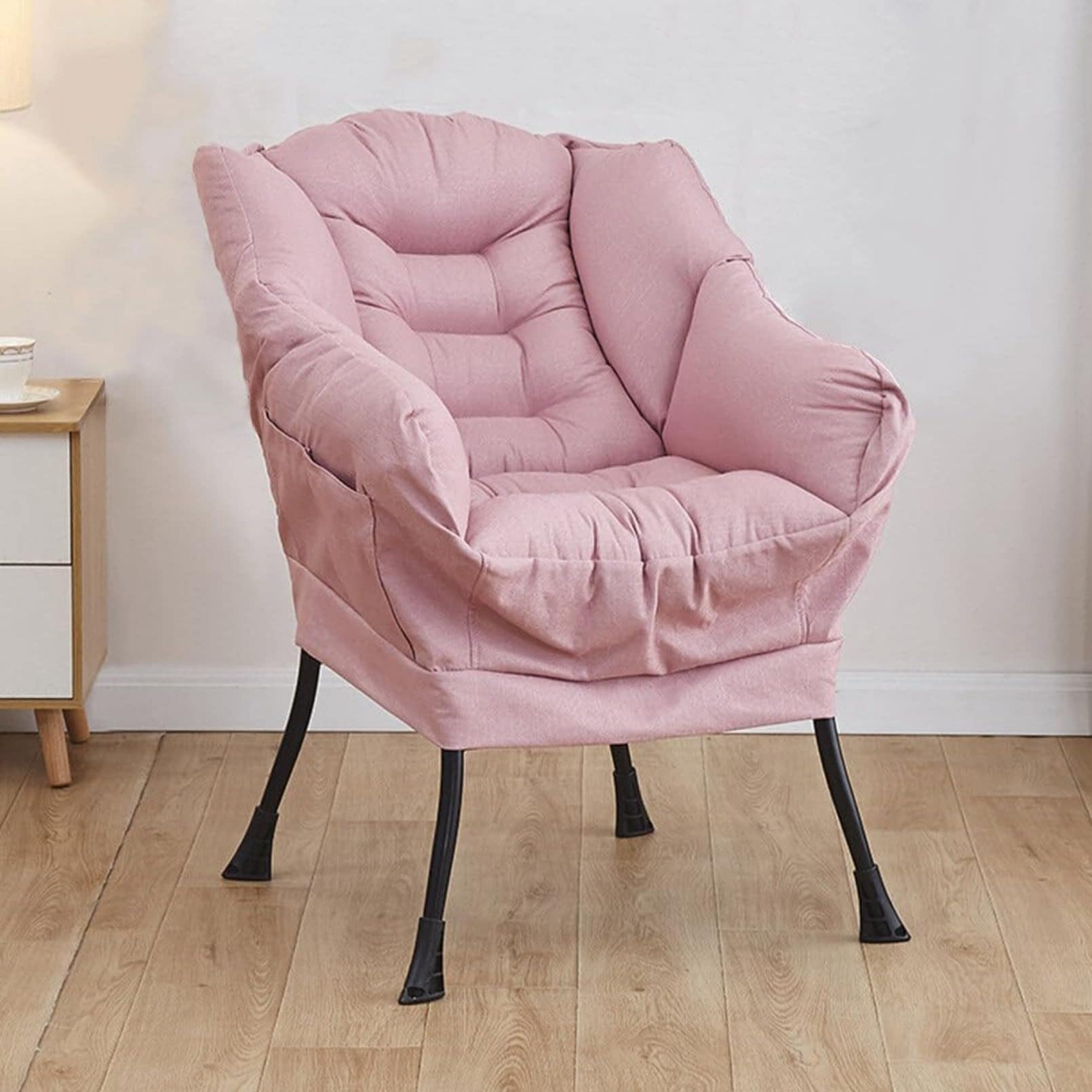 Ｖｓｋｄソファ 1人掛け カウチ チェア ポケット付き ハイバック リラックス 北欧風 リクライニング パーソナルチェア 家庭用 店舗用 コンパクト 省スペース フローリング保護 簡単組み立て 高密度