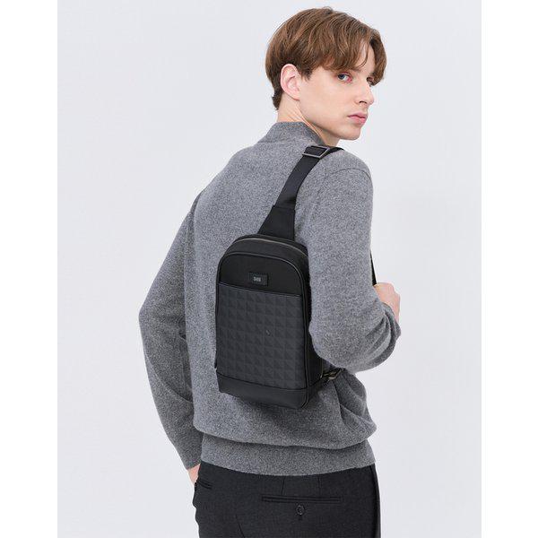 [24FW] [定番商品] ブラック レザー配色 ナイロン スリングバック WBBA4F016BK