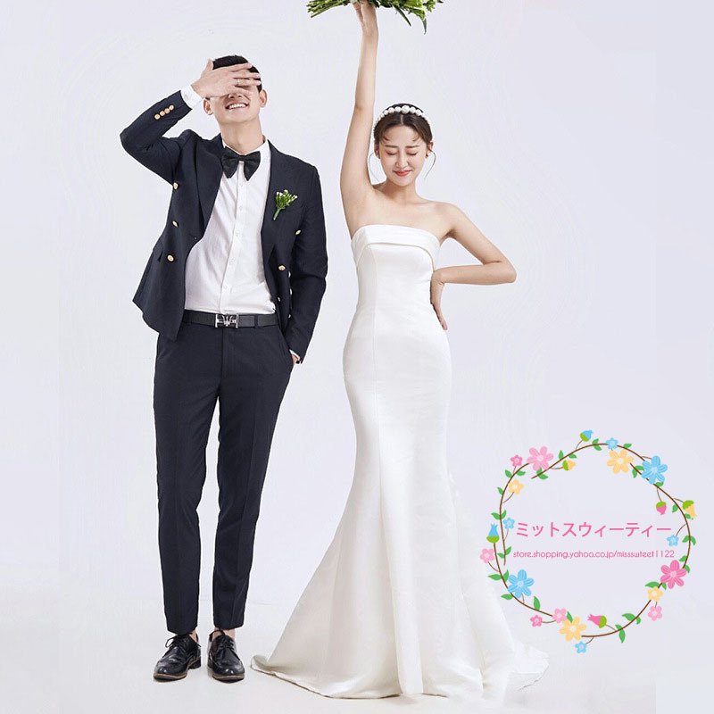 ウエディングドレス マーメイドドレス マーメイドライン ノースリーブ ノースリーブドレス ロングドレス パーティードレス ウエディングドレス 小きいサイズ 8,096円