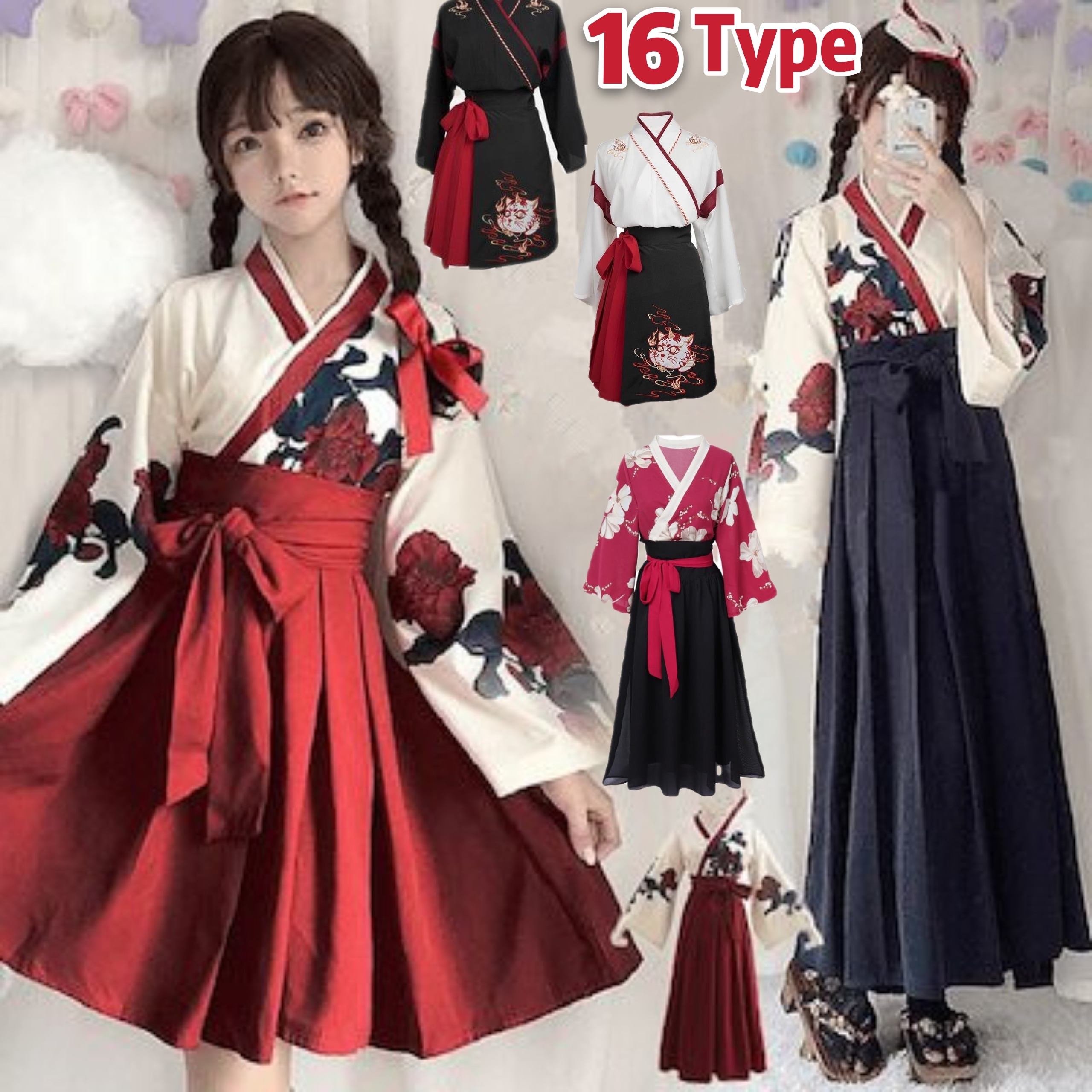 冬のワンピース16 type 1枚+プレゼント2021春夏秋冬浴衣着物Lolitaコスプレ衣装和風コスプレ