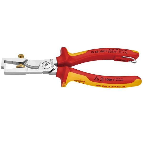 KNIPEX（クニペックス） 1366-180TBK 絶縁カッティングストリッパー 落防（BK） 14,061円