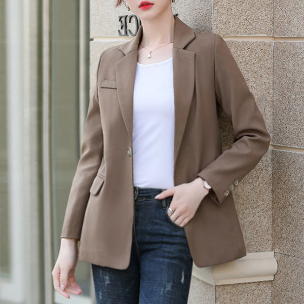 クラシック モダン ワンボタン シンプル ジャケット レディース デイリー アウター