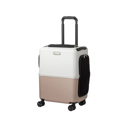 PETiCO[ペチコ]ICO ペットキャリー ペットカート ストッパー機能搭載 ペットとおでかけ 犬 猫 小型犬 公共交通乗車 ピンクベージュ×ホワイト/Mサイズ