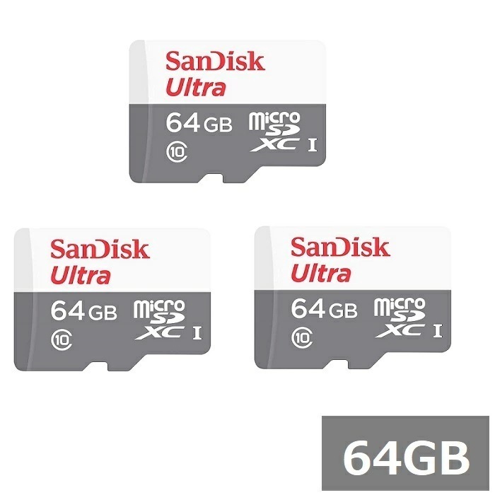 【3セット】 サンディスク マイクロSD MicroSDXC SDSQUNR-064G-GN3MN Ultra 64GB Sandisk マイクロSDXCカード microSDカード Clas