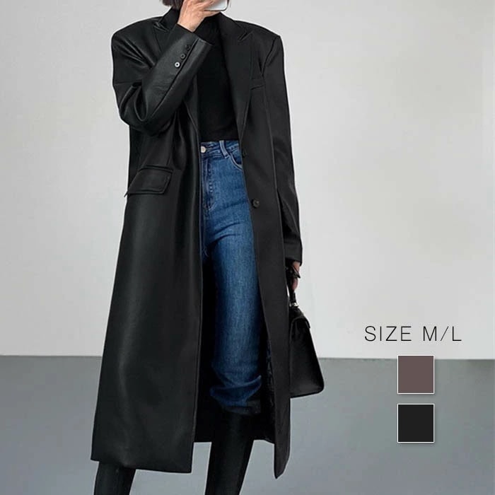 コート レディース 春 秋 レザージャケット ロング丈 テーラードジャケット ライダース コート フェイクレザー シンプル バイクジャケット 大人 秋服 秋アウター 秋ジャケット 春秋 大きいサイズ