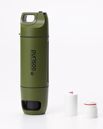 革命的なポンプ一体型ポータブル浄水タンブラー 災害・防災・アウトドア・ハイキング・浄水器・濾過器・サバイバル・バッテリー不要