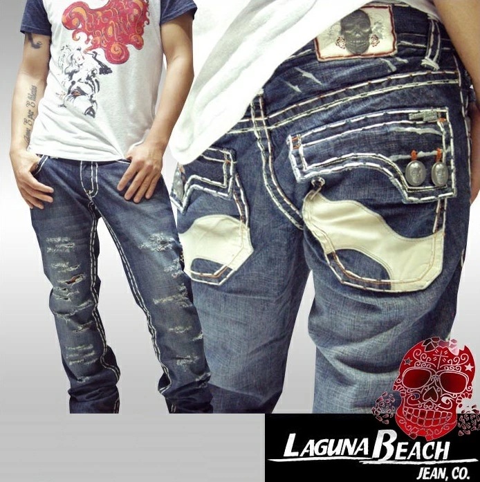 訳ありアウトレットセール ラグナビーチ メンズ ダメージ デニム ストレート LAGUNA BEACH MONARCH BAY ジーンズ パンツ ラグナ 正規 インポート セレブ ファッション