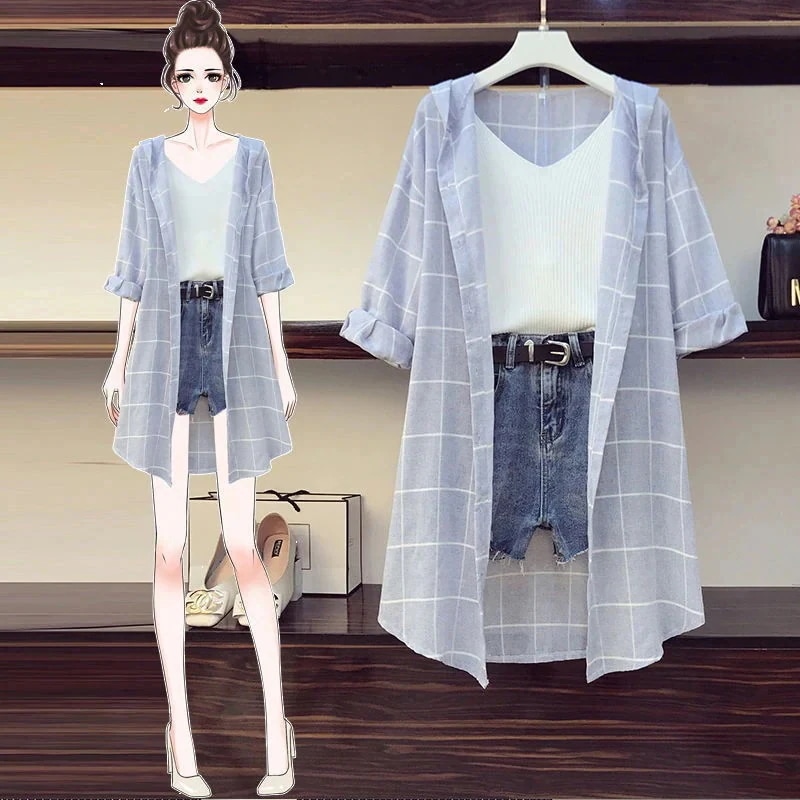 【2枚購入で 2oo円OFF】大きいサイズの婦人服250斤太った妹の春夏スーツ女性の洋風が腹を隠して痩せて見える日焼け止めパンツの2つのセット30%までに制限 5,202円