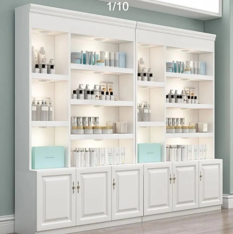 サンプル展示棚化粧品スキンケア用品マスク展示棚　化粧品ショーケースシンプルモダンビューティーネイルカスタムショーケーススキンケアキャビネット