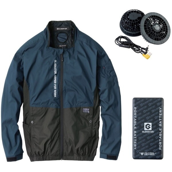 コーコス G244021 ネイビー 3XL ボルトクール LITE+ ファン付きウェア 長袖ブルゾン セット