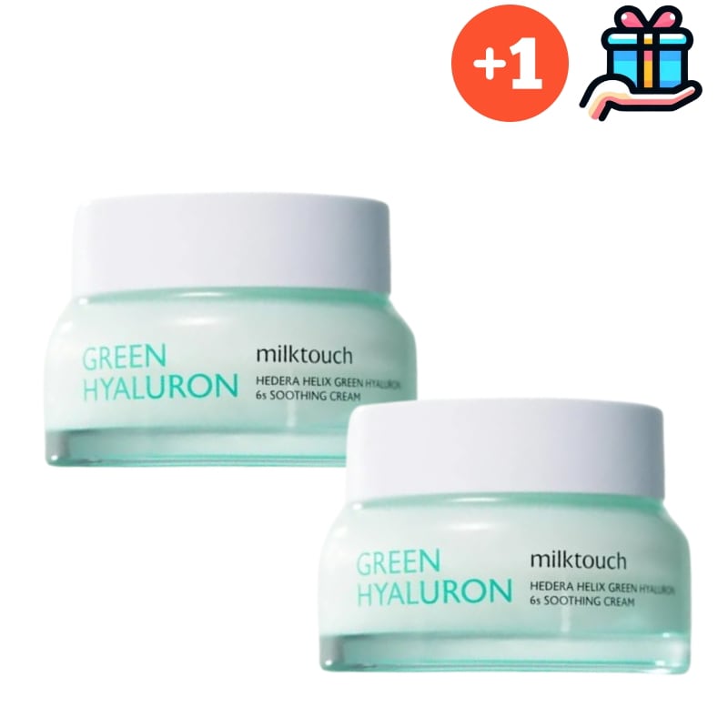 [韓国人気1+1] 新作 ヘデラヘリックスグリーンヒアルロンクリーム, 50ml+50ml水分クリーム 水光 しっとり 赤肌 クーリング 鎮静 熱感 低刺激 韓国コスメ スキンケア 基礎化粧品