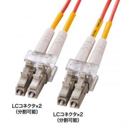 サンワサプライ メガネ型光ファイバケーブル(マルチ50μmLC×2-LC×2) 15m HKB-LCLC5-15N