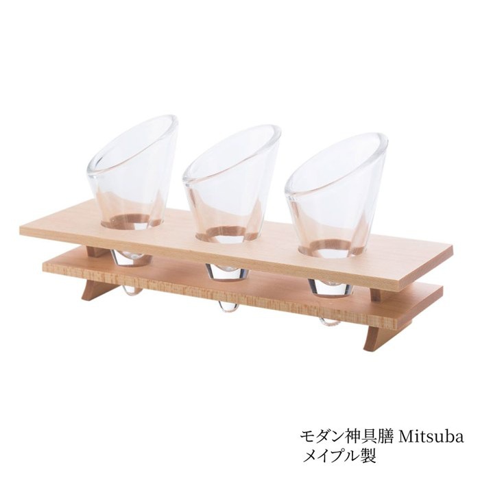 神棚の里 モダン神具膳 Mitsuba メイプル 神棚 S-4993896203135