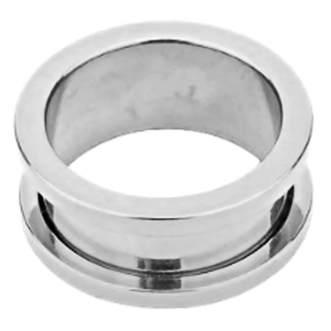 [グリーンピアッシング] ボディピアス 36mm トンネル サージカルステンレス シルバー ラージホール 穴あき ネジ リング つけっぱなし TN36
