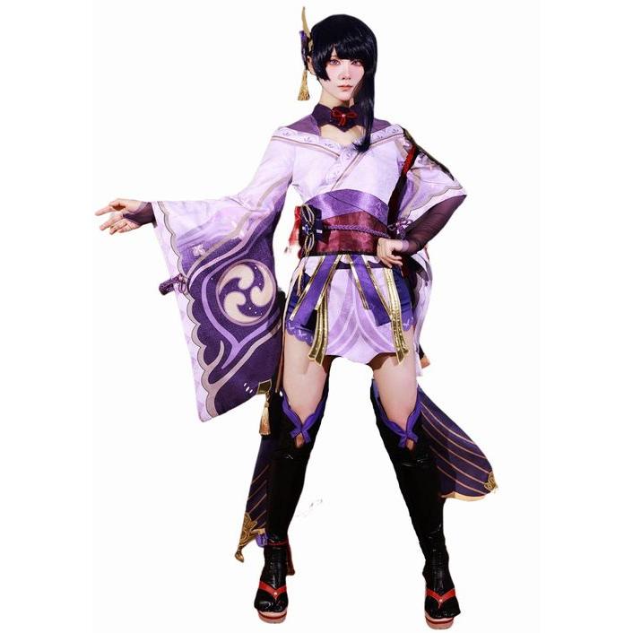 ハロウィン 原神 風 雷電将軍 らいでんしょうぐん コスチューム コスプレ衣装 12点セット サイズ XSXXXL