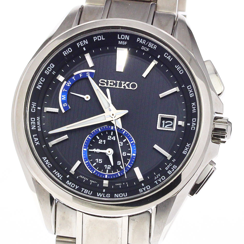 セイコー SEIKO SAGA289/8B63-0AV0 ブライツ デュアルタイム デイデイト ソーラー電波 メンズ 美品 箱保証書付き_756180【中古】