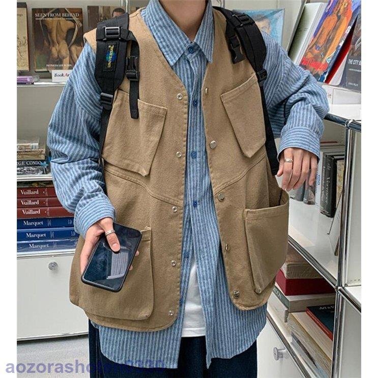 ベスト メンズ 前開 ノースリーブ 春 ジャケット カジュアル 新作