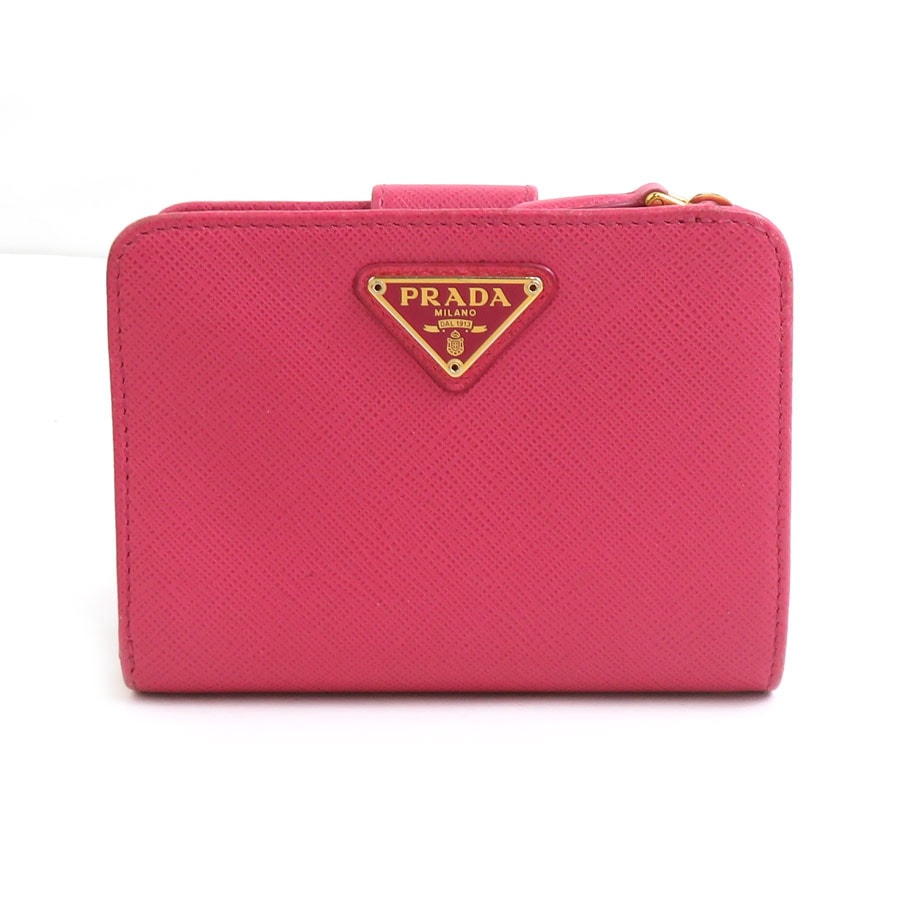 プラダ PRADA 二つ折り財布 レザー ピンク レディース 56359a