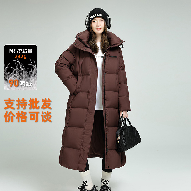 2025東北冬ロング膝上ダウンジャケット女性の厚いジャケットから足首までストレート90ダックダウン 13,399円