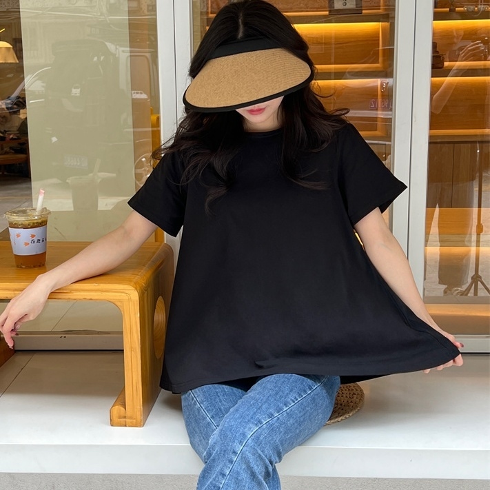 トップス カットソー Tシャツ 半袖 ラウンドネック プルオーバー ミディアム丈 かわいい 大人可愛い きれいめ シンプル 上品 おしゃれ かっこいい カジュアル こなれ感 個性的 主役級 存在感 5,378円