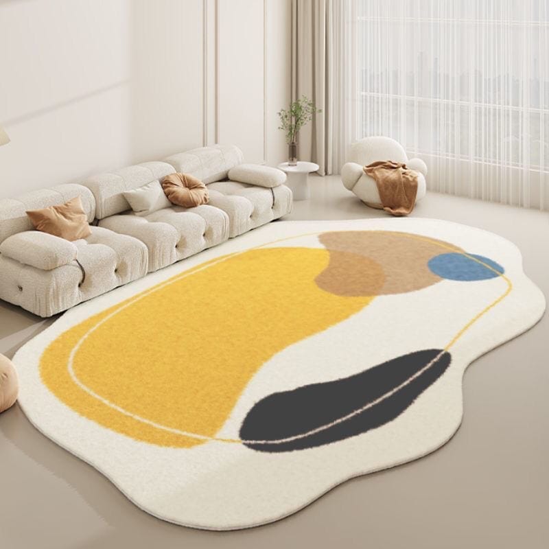 カーペット 形状のリビングルームカーペットソファプラッシュフロアマット