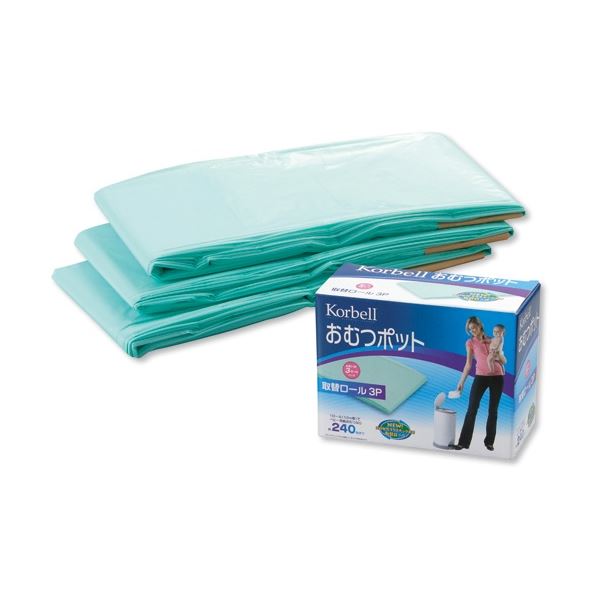 （まとめ）日本育児 コルベール おむつポット用取替ロール 12m 1個（3ロール）[x3]