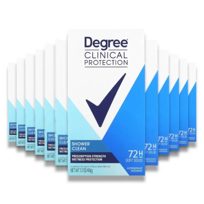 Degree -Deodorant Shower Clean, Soft Solid - 1.7 oz - 12 Pack