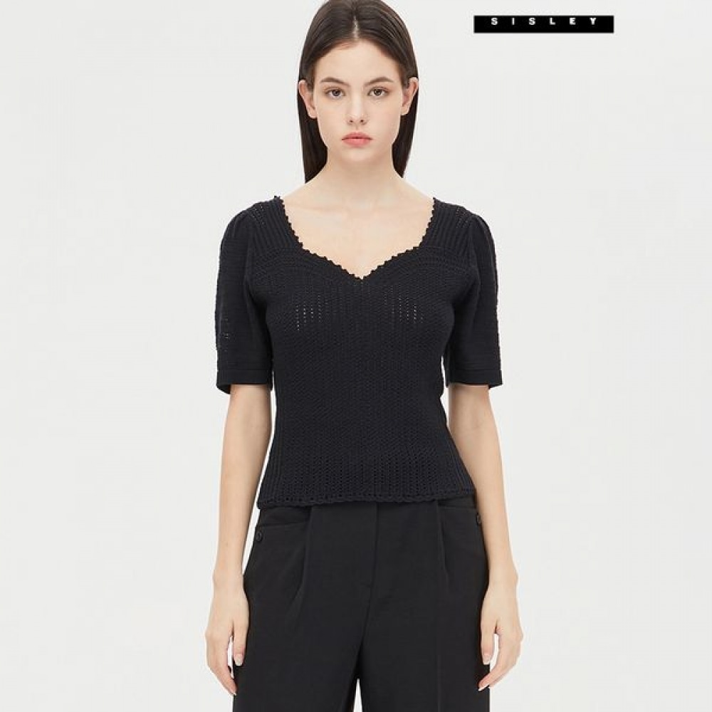 [シスレー] シスレーハンドニットハートネックニットSAKP34431