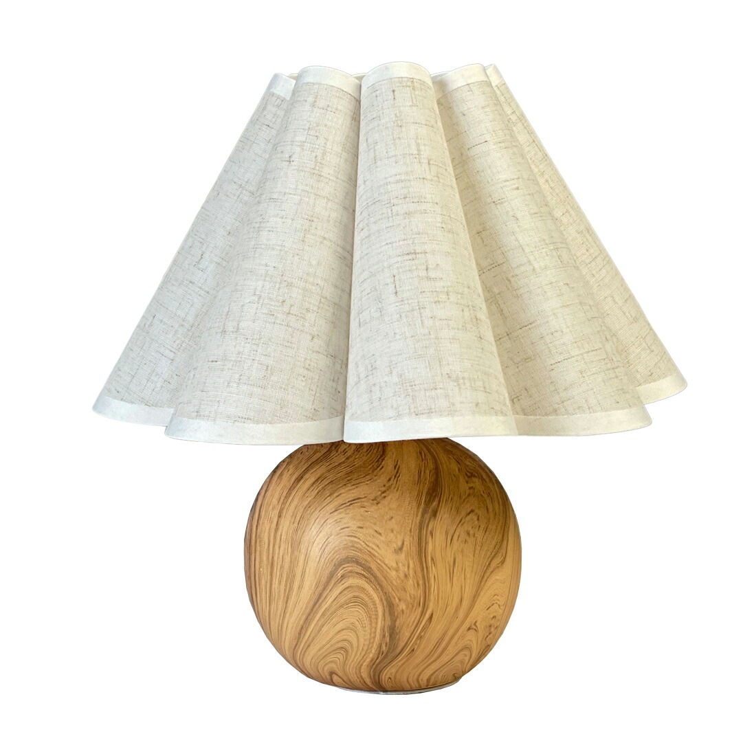 韓国 プリーツ シェードランプ デスクライト ベージュ 木目調 間接照明 インテリア 6,588円