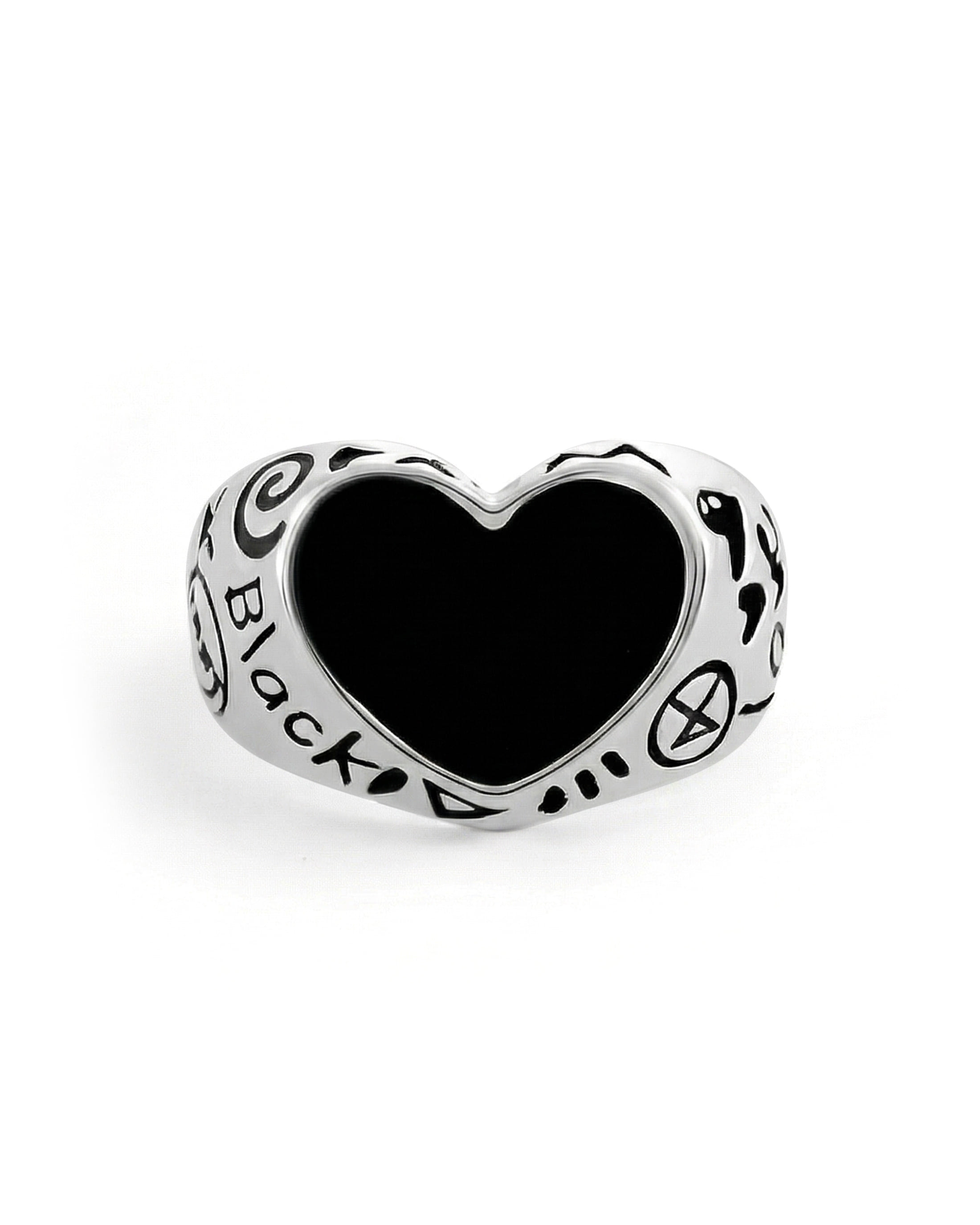 【NONNON】BLACK LOVE RNG SILVER925 (DOODLE)