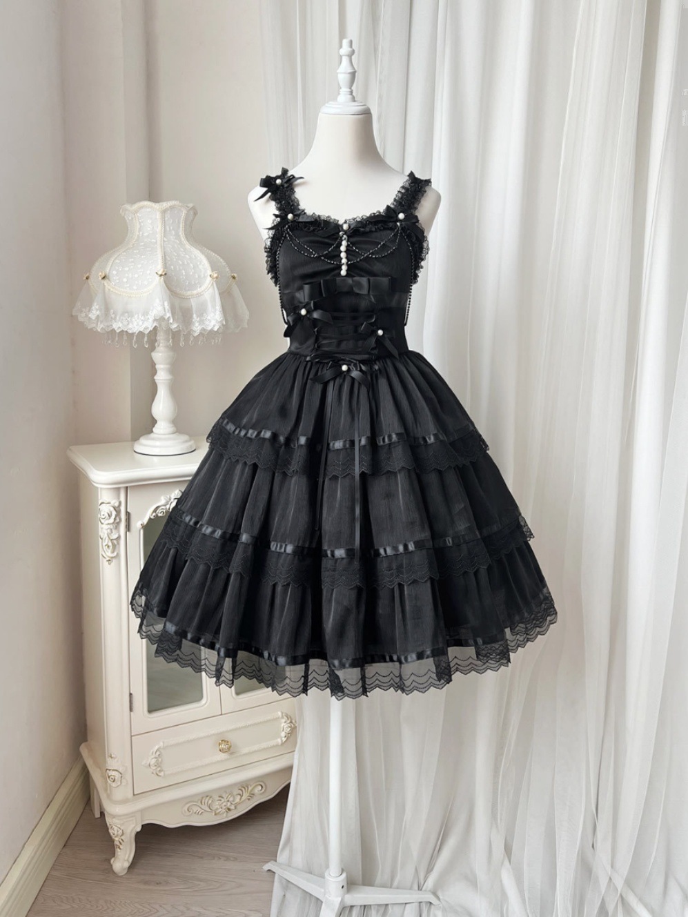 lolita地雷パーカーロリータ ワンピース ゴスロリドレスロマンチックなパーティーサスペンダースカートセグメントスタイルとてもかわいい甘いドレススーパーフェアリープリンセスドレス夏