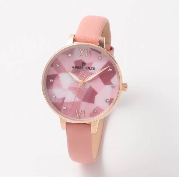 取寄品 正規品 AMORE DOLCE 腕時計 AD18304-PGWHMOP/PK M