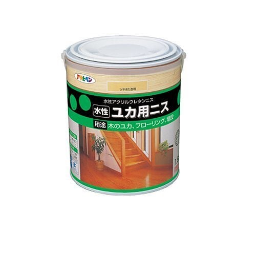 （まとめ買い）水性ユカ用ニス ツヤあり透明 1.6L [x3缶セット]