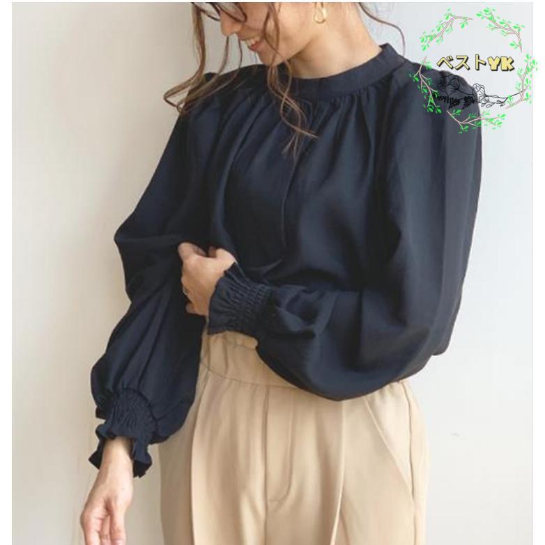 ブラウス レディース 長袖 入学式 オケージョン オフィス ハイネック