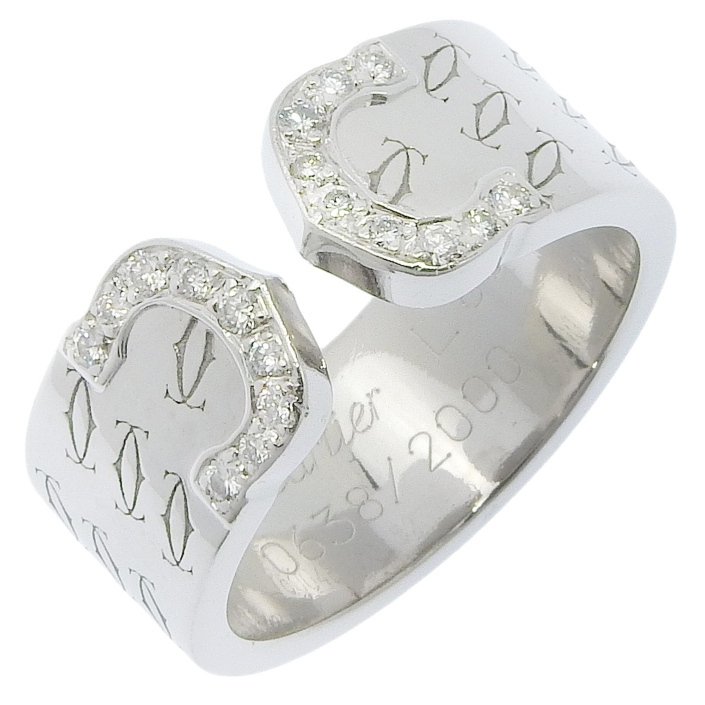 C2 ハッピーバースデー リング・指輪 K18ホワイトゴールド ダイヤモンド 12号 約11.8g レディース 中古品 Aランク