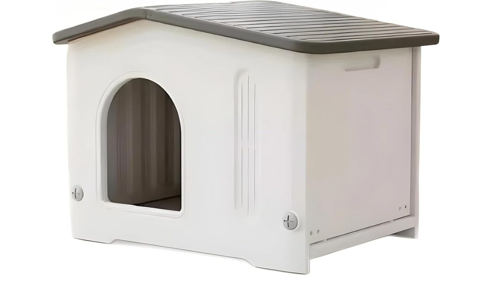 外猫ハウス 屋外 防水 環境に優しい外猫ハウス 屋外 防水 無毒無臭 HDPE防水素材の猫小屋 屋外 取り外し可能なデザインの猫ハウス 屋外 日差しと雨を防ぐ 掃除が簡単 (屋根 - グレー)