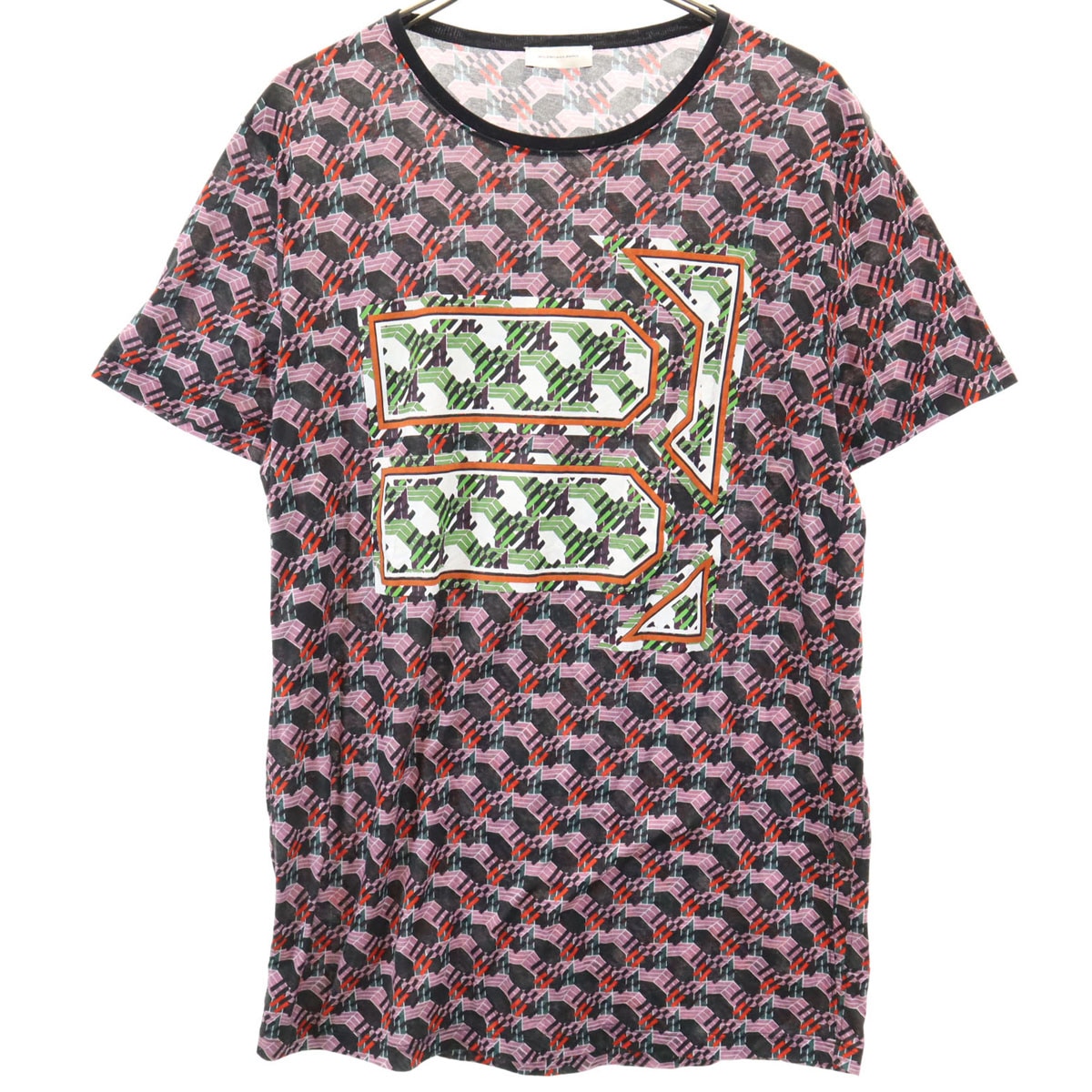 BALENCIAGA PARIS バレンシアガ パリス ポルトガル製 総柄 半袖 Tシャツ S マルチ レディース 古着