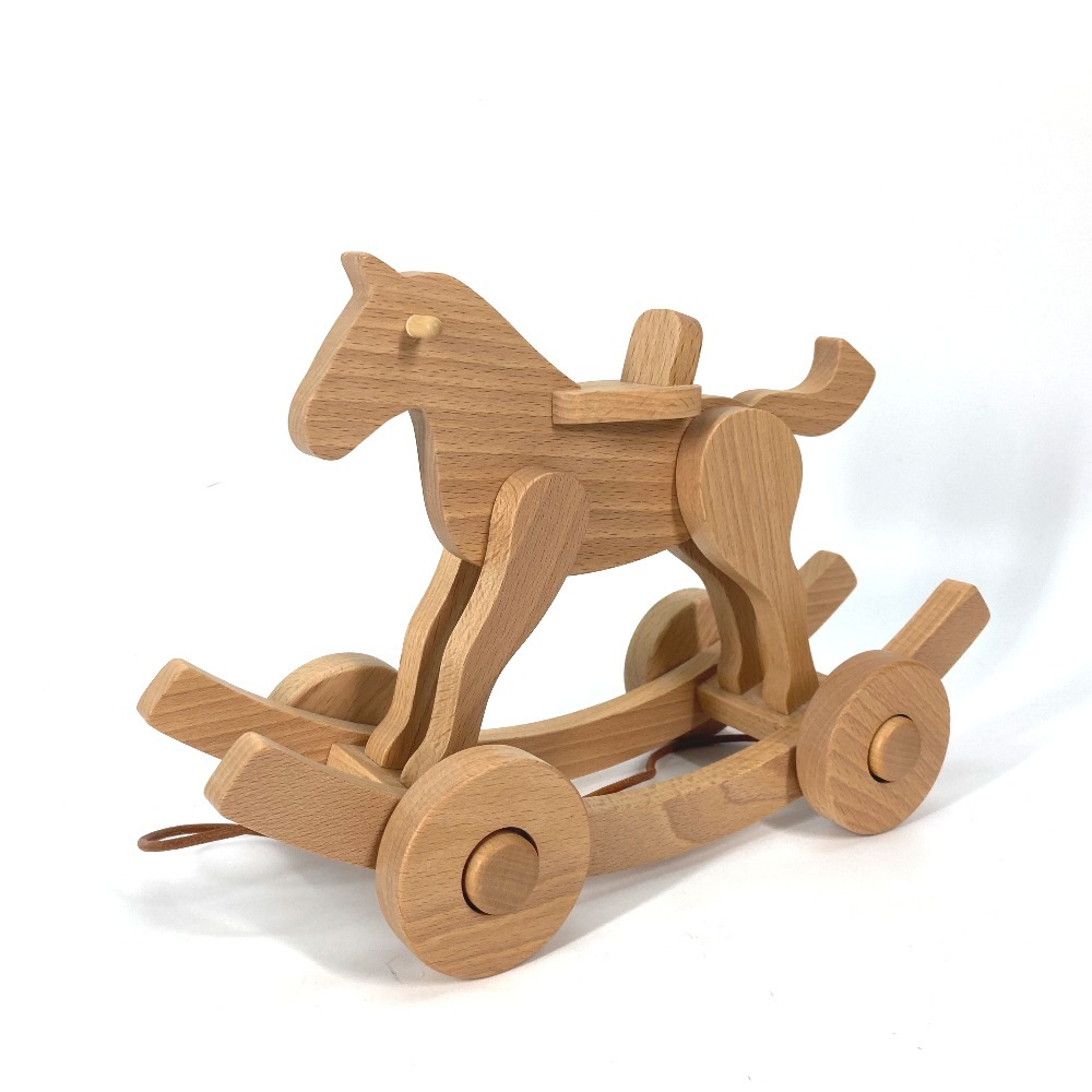 雑貨 シュバル ア ルーレット スピリット 木馬 おもちゃ インテリア 引き馬 ウッド ベージュ