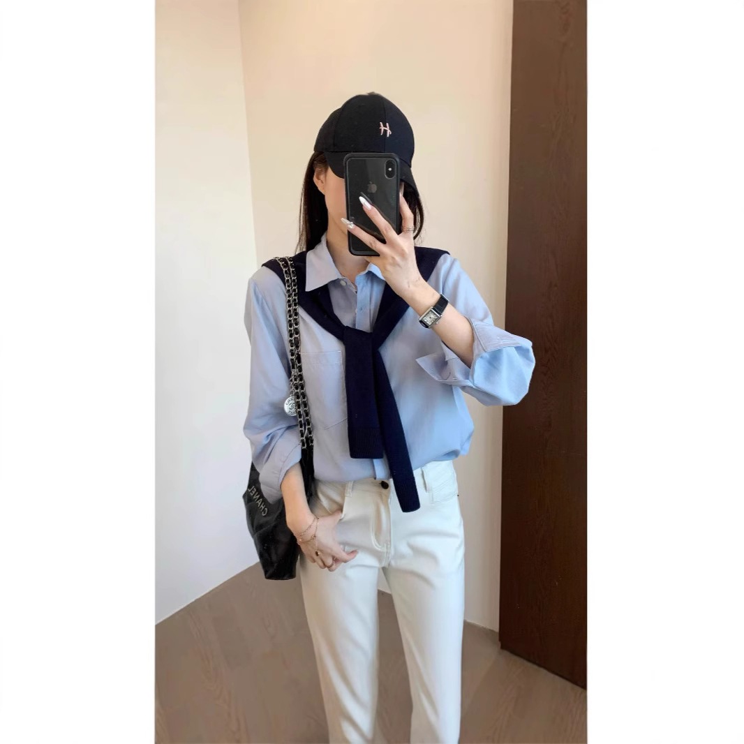 ハイエンドの穏やかな顧客の供給ランジン・チアンシデザインソフトでデリケートなバージョン2ピースレイヤードショールシャツ