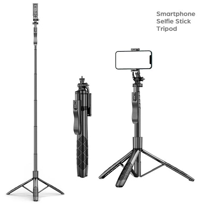 [新年割引]セルカ棒 伸縮 手ぶれ補正機能搭載 自撮り棒 三脚 Bluetoothリモコン スマホ デジカメ アクションカメラ 360パノラマ撮影が出来る 長153cm 折りたたみ式