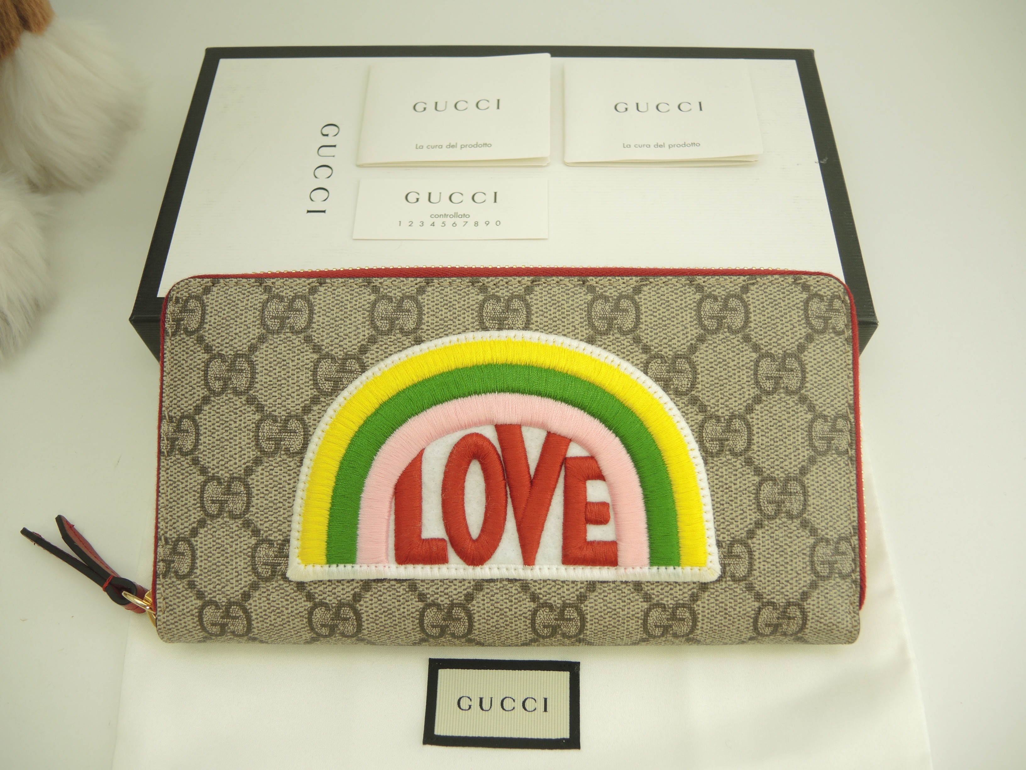 ジップアラウンドロングウォレット LOVE GGオールド 長財布 未使用@ 5