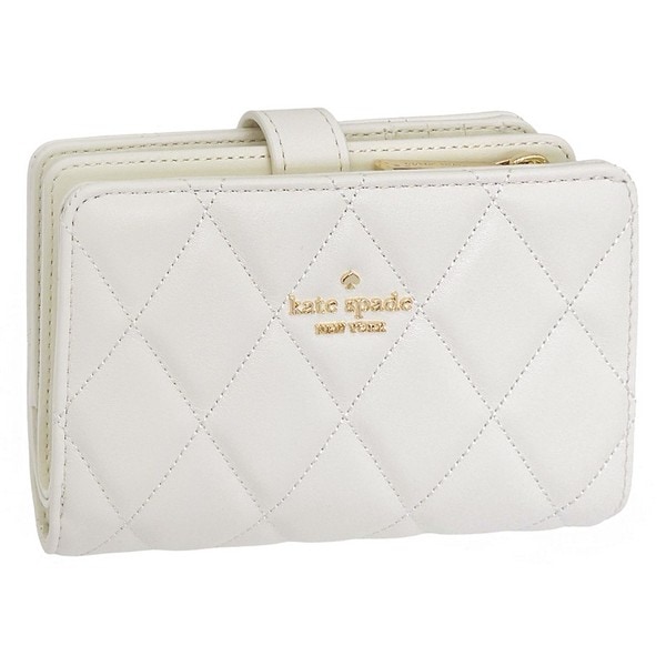 ケイトスペード 財布 レディース 二つ折り財布 アウトレット レザー ホワイト WALLETS MED COMBIFLD KN755-100 KATE SPADE