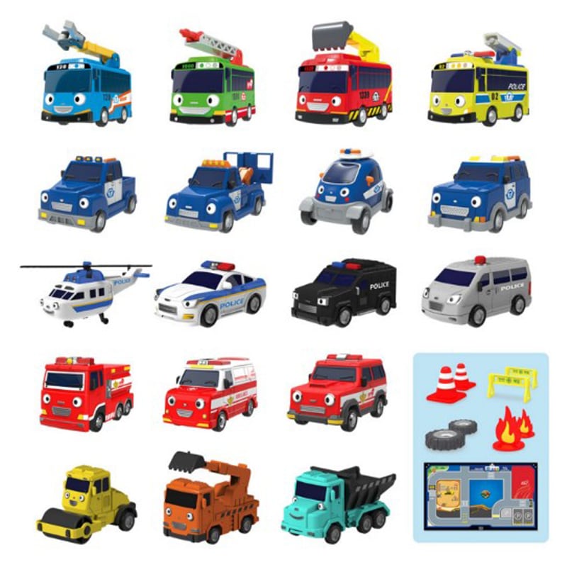 タヨタイヨー スペシャル こまバス 友達フルセット 2弾 19台 ミニカー 1-4弾 シリーズミニカー + スペシャル警察タヨー 知育玩具 韓国アニメ 正規ライセンス