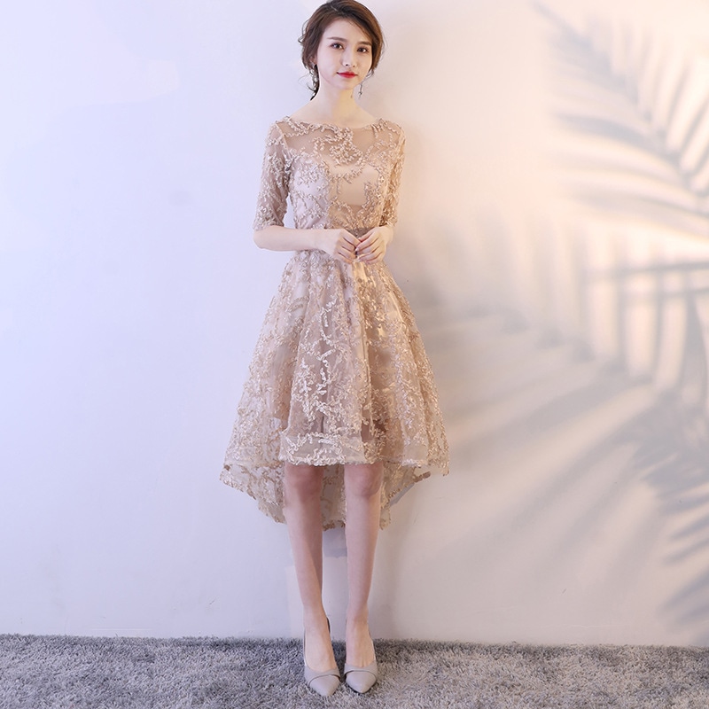 小さなイブニングドレス2025新しいスタイルショートフロントとロングバックエレガントなスリムパーティープリンセスドレス夏のスタイル 5,585円