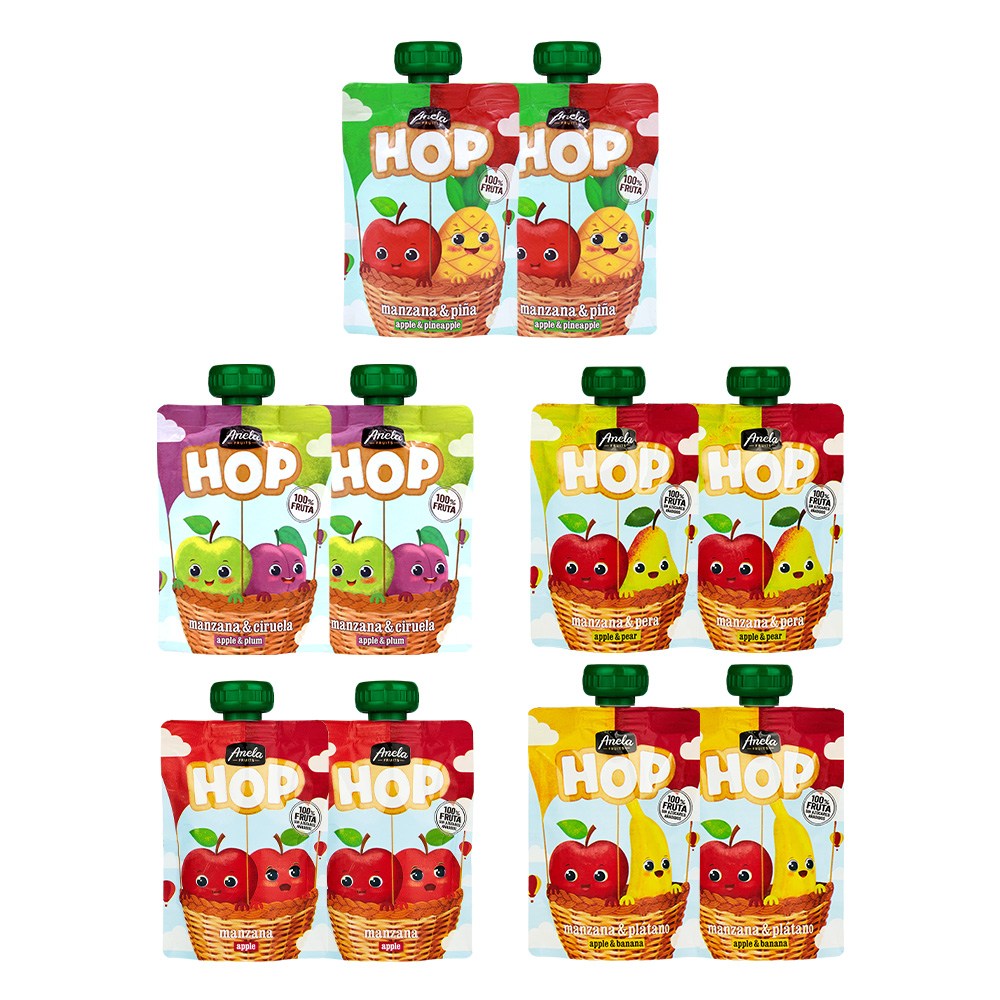 アネラホップを組む生フルーツピューレ5種味見セットりんごりんご梨バナナ...2セット