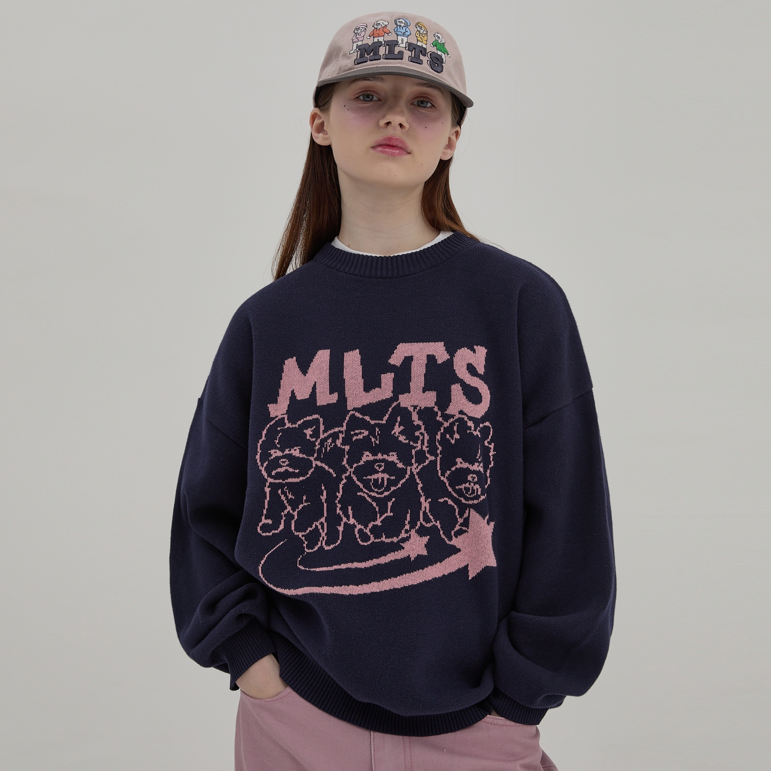 MLTS Line Graphic Knit NAVY