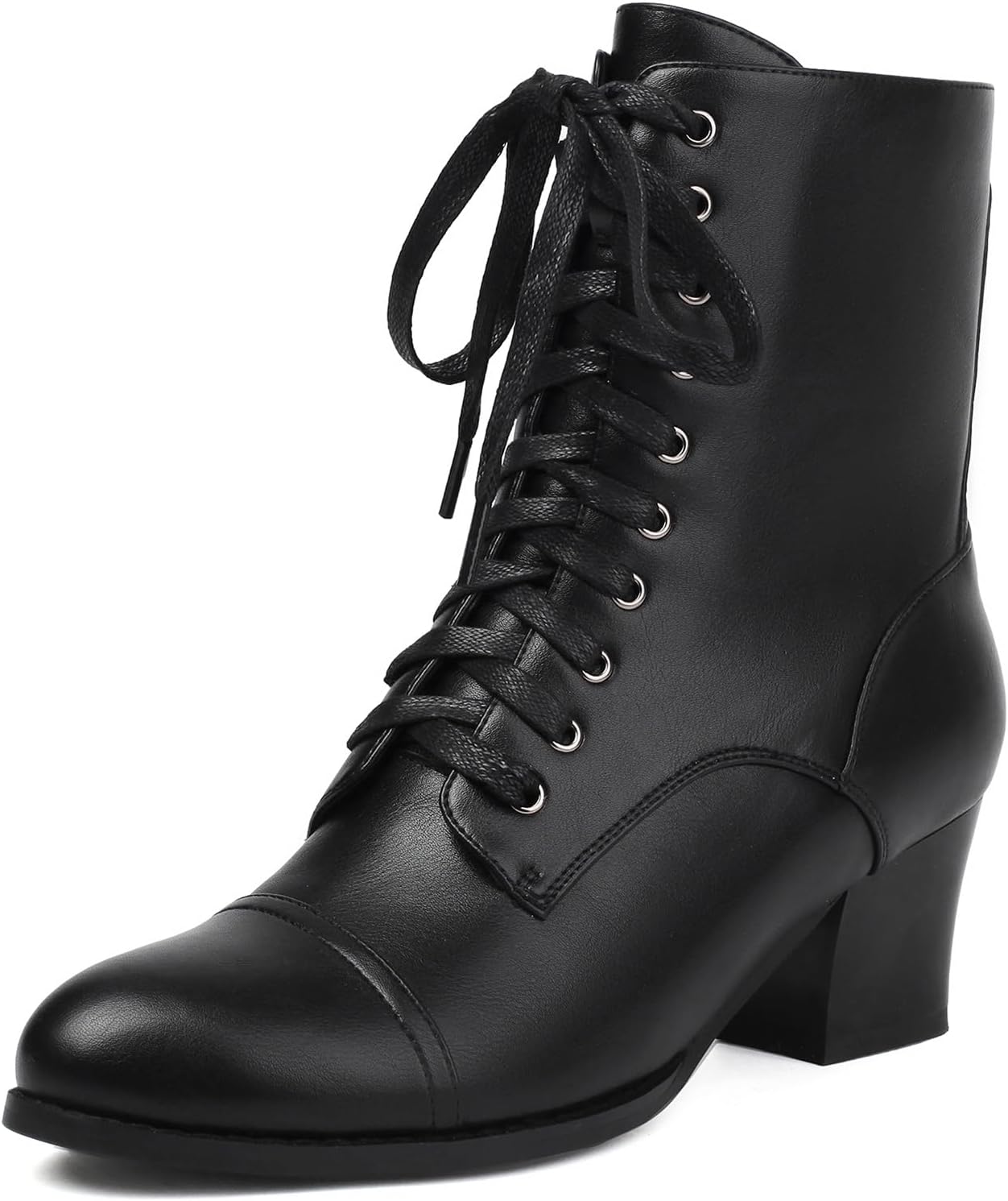 KiniYitta ショートブーツ レディース 編み上げブーツ 黒 卒業式 袴用ブーツ ショートブーツ 歩きやすい 通勤